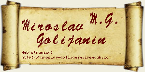 Miroslav Golijanin vizit kartica
